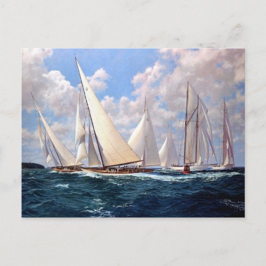 Racen rond de boei briefkaart (Voorkant)