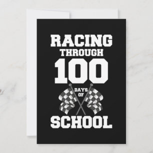 Racen tot 100 dagen van de schoolrasauto die men a save the date