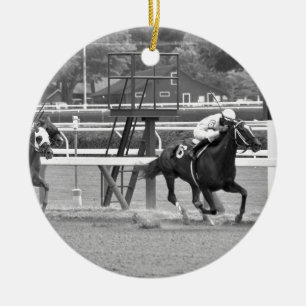 Racen van historische Saratoga Race Cursus Keramisch Ornament