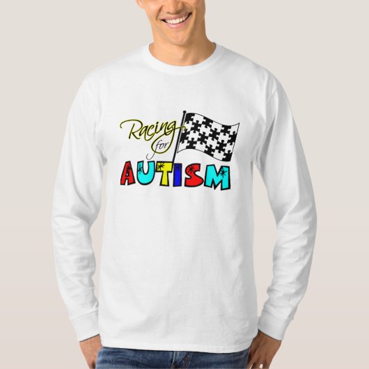 Racen voor autisme lange hoes T-shirt (Voorkant)