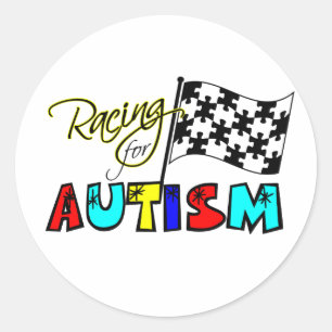 Racen voor autisme-stickers ronde sticker