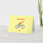 Racencyclist Birthday-kaart, naam toevoegen Kaart<br><div class="desc">Een fietser die voorbij rennen. Voeg naam,  bericht aan volledig klantgerichte de sticker van de briefkaarten van verjaardagskaarten en bumperstickers toe</div>