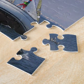 Racend jacht van achteren. legpuzzel (Zijkant)