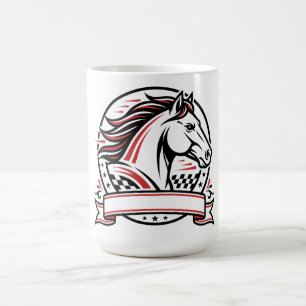 Racend Paard Met Rode Accenten Koffiemok