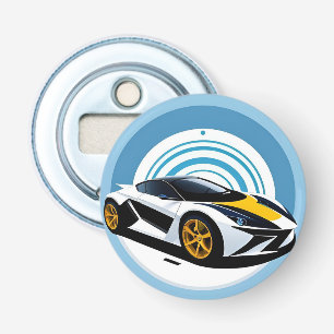Racende auto met dynamisch ontwerp button flesopener