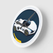 Racende auto met dynamisch ontwerp ronde klok (Hoek)