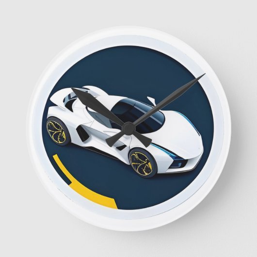 Racende auto met dynamisch ontwerp ronde klok (Voorkant)
