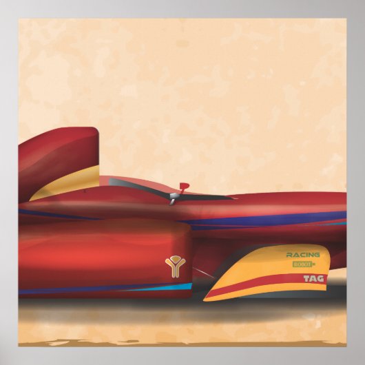 Racende auto poster (Voorkant)
