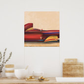 Racende auto poster (Keuken)