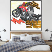 Racende Fiets Kunst Canvas Afdruk (Insitu (Slaapkamer))