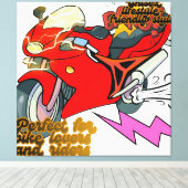 Racende fiets kunst snelheid canvas afdruk (Insitu (Houten vloer))