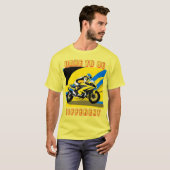 Racende motorfiets en berijder t-shirt (Voorkant volledig)