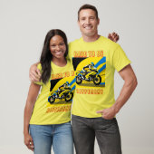 Racende motorfiets en berijder t-shirt (Unisex)
