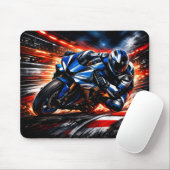 Racende motorfiets muismat (Met muis)