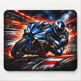 Racende motorfiets muismat