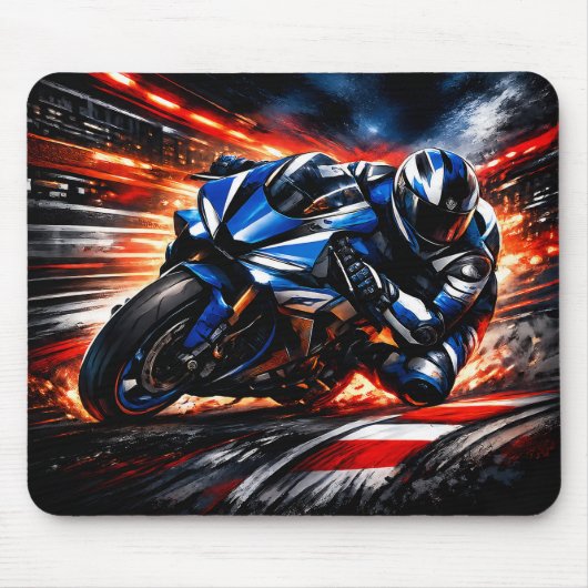 Racende motorfiets muismat (Voorkant)