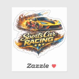 Racende sportauto grafische kiss-cut sticker sheet