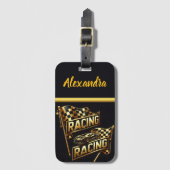 Racende vlaggen belichamen de spanning van de comp bagagelabel (Voorkant (verticaal))