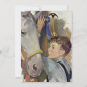  racepaard, Blue Ribbon Winnaar met een Jongen (Voorkant)