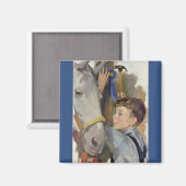 racepaard, Blue Ribbon Winnaar met een Jongen Magneet (Voorkant / Achterkant)