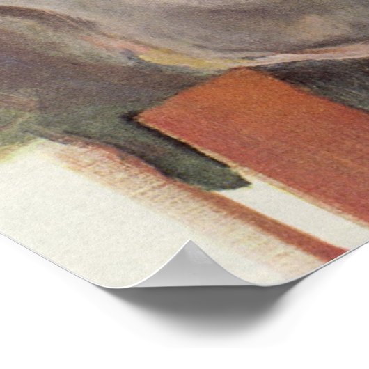 racepaard, Blue Ribbon Winnaar met een Jongen Poster (Hoek)