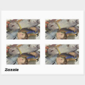 racepaard, Blue Ribbon Winnaar met een Jongen Rechthoekige Sticker (Vel)