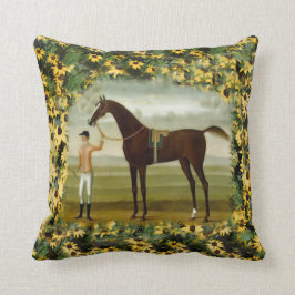 racepaard en jockey pillow kussen