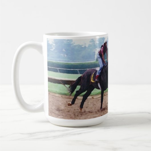 Racepaard Koffiemok (Links)