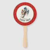 Racepaarden en Jockeys Derby Party Rood Handwaaier (Achterkant)