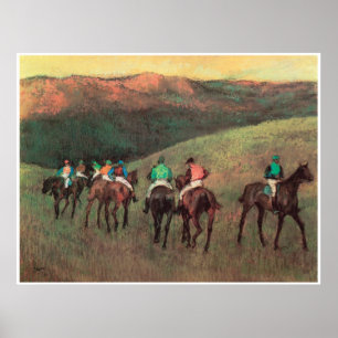 Racepaarden in een landschap, 1894, Edgar Degas Poster