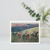 Racepaarden in een landschap Edgar Degas Briefkaart (Staand voorkant)