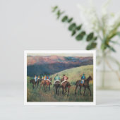 Racepaarden in een landschap Edgar Degas Briefkaart (Staand voorkant)