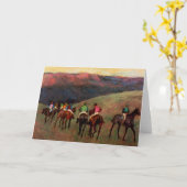 Racepaarden in een landschap-jockeys-paarden-art D Kaart (Gele Bloem)