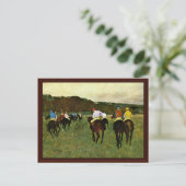 Racepaarden in Longchamp door Edgar Degas Briefkaart (Staand voorkant)