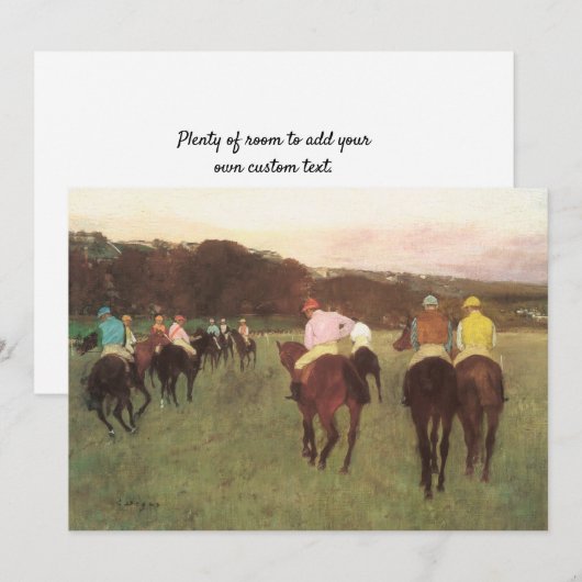 Racepaarden op Longchamp door Edgar Degas Kaart (Voorkant / Achterkant)