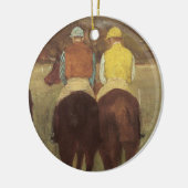 Racepaarden op Longchamp door Edgar Degas Keramisch Ornament (Links)