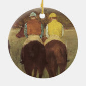 Racepaarden op Longchamp door Edgar Degas Keramisch Ornament (Achterkant)