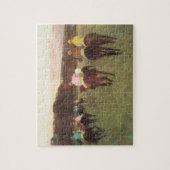 Racepaarden op Longchamp door Edgar Degas Legpuzzel (Verticaal)