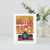 Racer-auto Briefkaart (Staand voorkant)