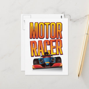 Racer-auto Briefkaart