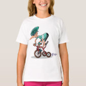 Racer op driewieler meisjes T-shirt (Voorkant)