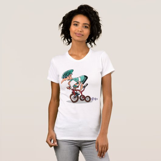 Racer op driewieler vrouwen T-shirt (Voorkant volledig)