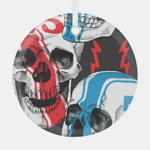 Racer Skull:  naadloze rebellie. Glas Ornament