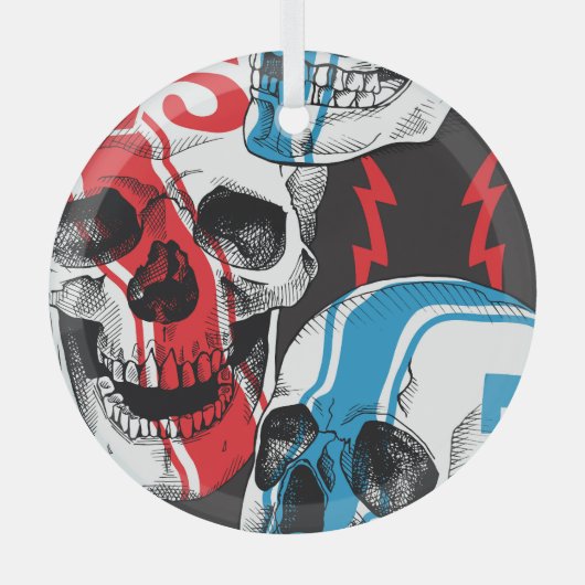 Racer Skull:  naadloze rebellie. Glas Ornament (Voorkant)