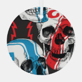 Racer Skull:  naadloze rebellie. Glas Ornament (Achterkant)