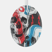 Racer Skull:  naadloze rebellie. Glas Ornament (Voorkant Rechts)