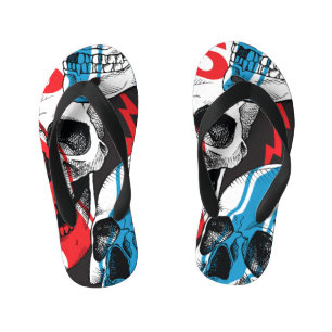 Racer Skull:  naadloze rebellie. Kinder Teenslippers