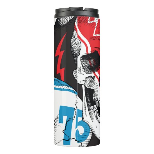 Racer Skull:  naadloze rebellie. Thermosbeker (Achterkant)