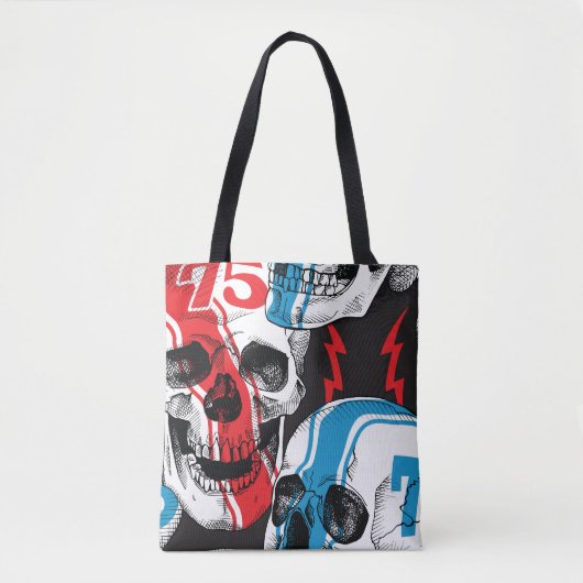 Racer Skull:  naadloze rebellie. Tote Bag (Voorkant)