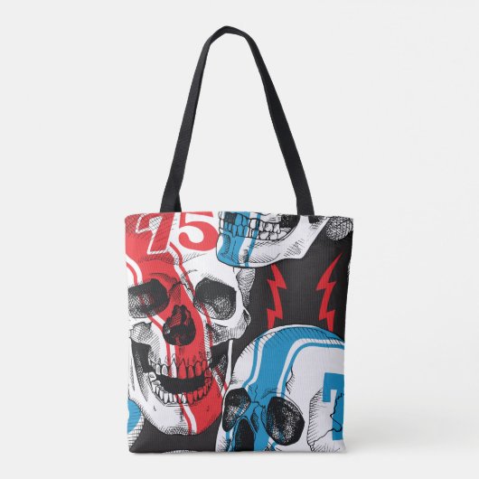 Racer Skull:  naadloze rebellie. Tote Bag (Achterkant)